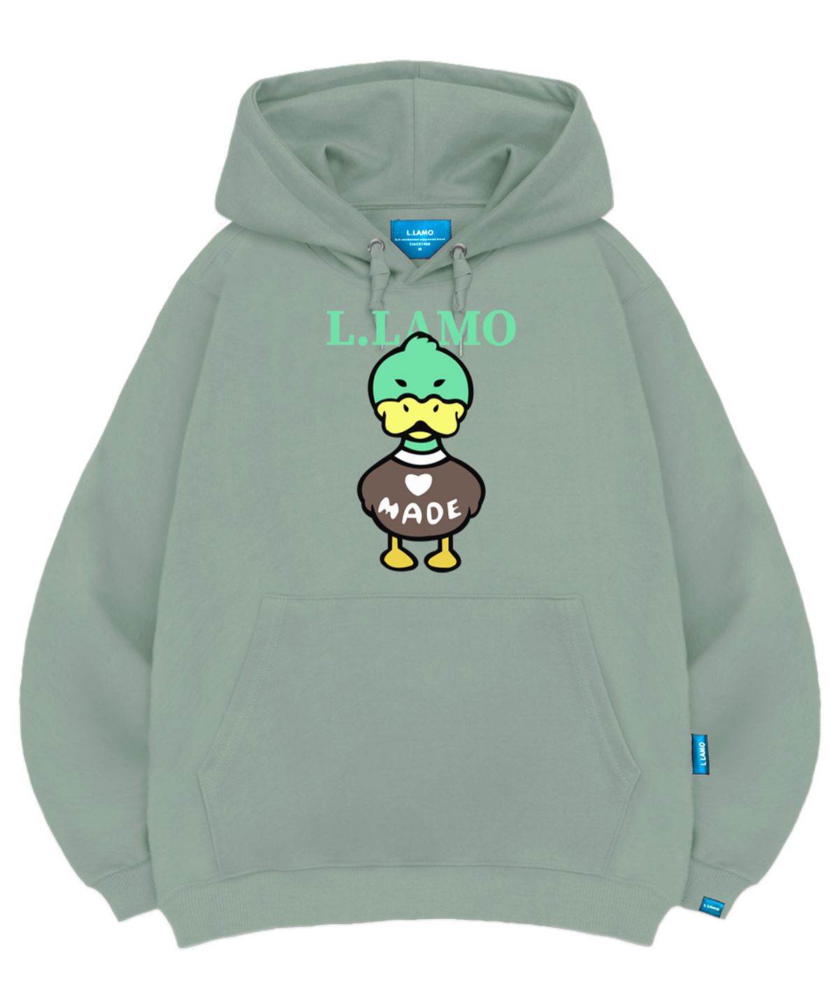 엘라모(LLAMO) 기모H 메이드덕 후드티 남녀공용 빅사이즈 M~4XL