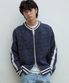 바시티 트랙 라인 자카드 투웨이 보카시 집업 니트 지켓 [네이비]