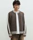 바시티 트랙 라인 자카드 투웨이 보카시 집업 니트 지켓 [브라운]