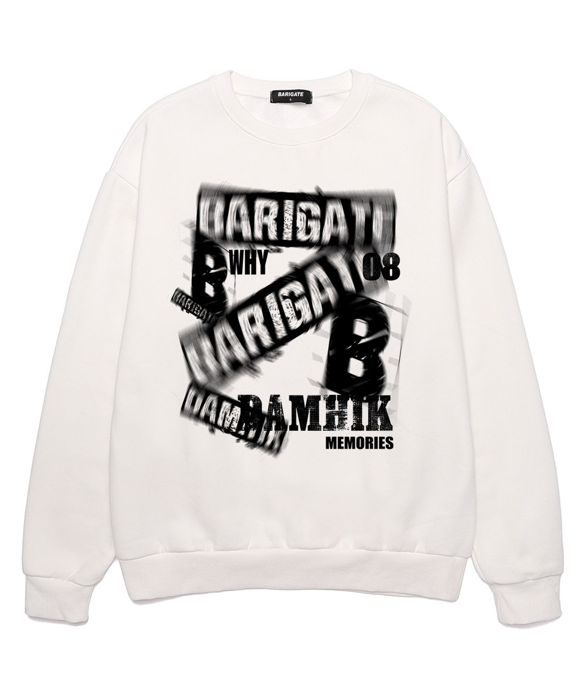 바리게이트(BARIGATE) CRACK B # 오버핏 맨투맨 (BLS025) 화이트