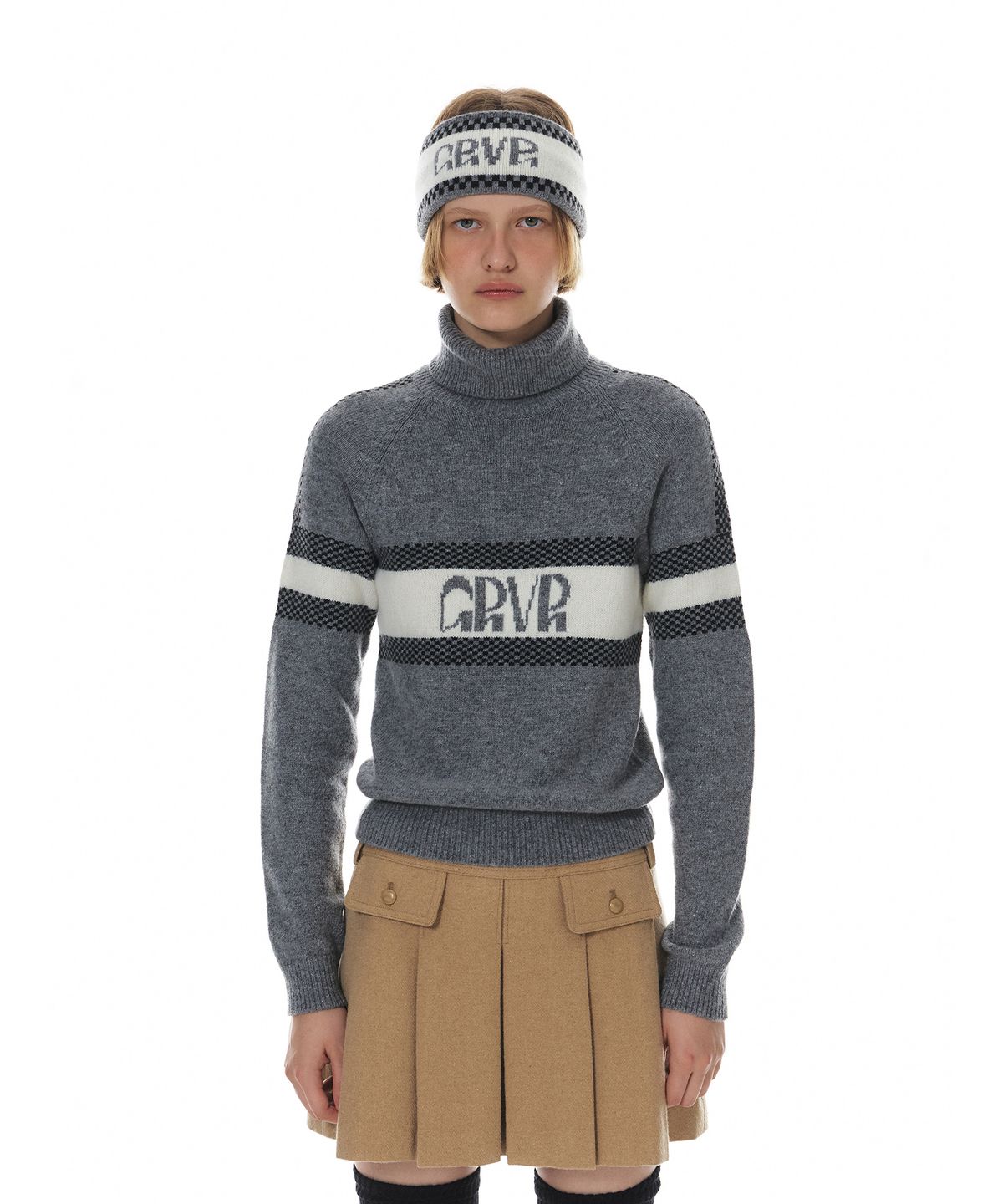 그로브(GROVE) GRVR TURTLE-NECK KNIT_GREY