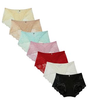 여성 노라인 레이스 팬티 7팩