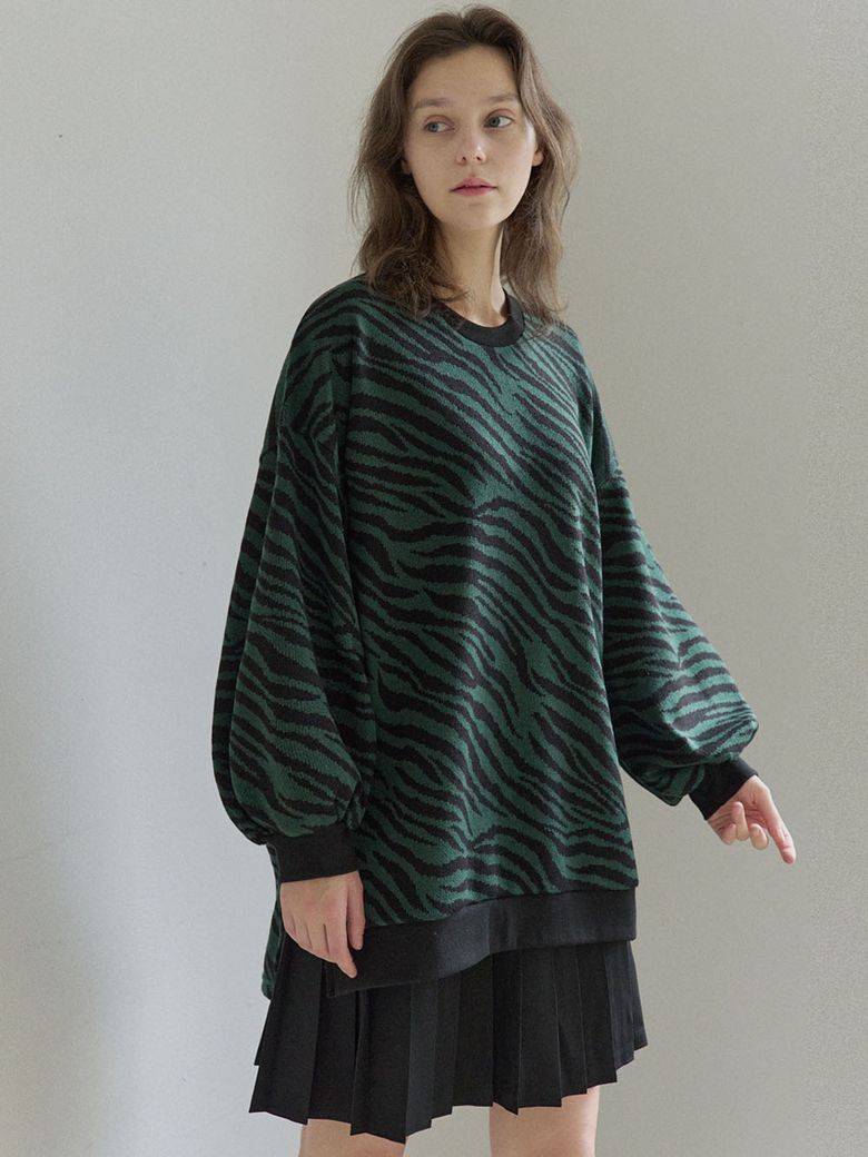 Zebra Oversize Knit - GREEN