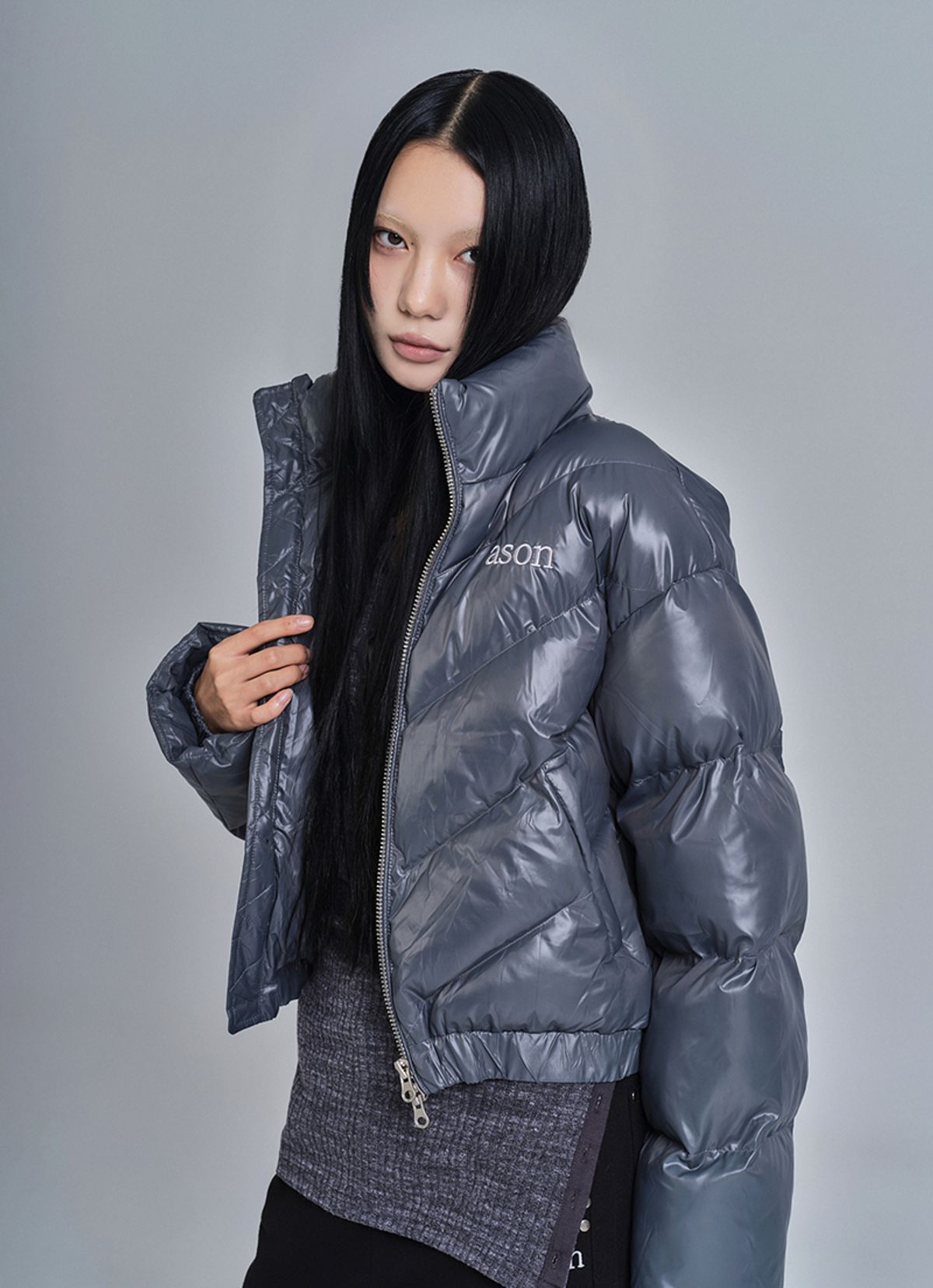 애즈온(ASON) BETTY PUFFER JACKET / CHARCOAL