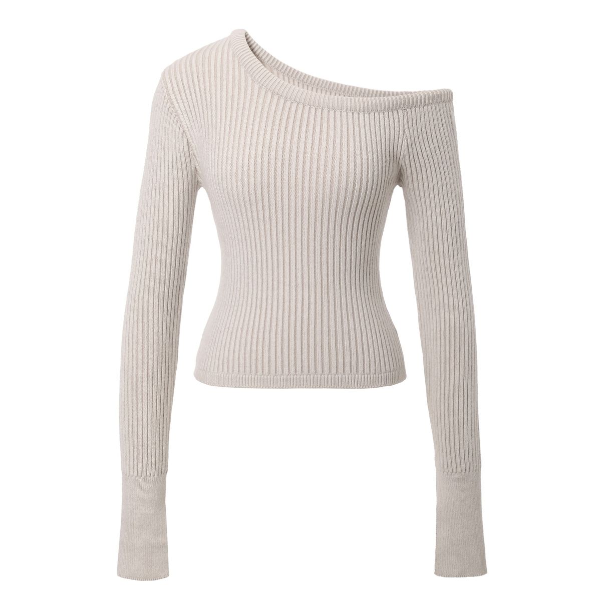카키포인트(KHAKIPOINT) Unbal Combi Knit Top (ivory)