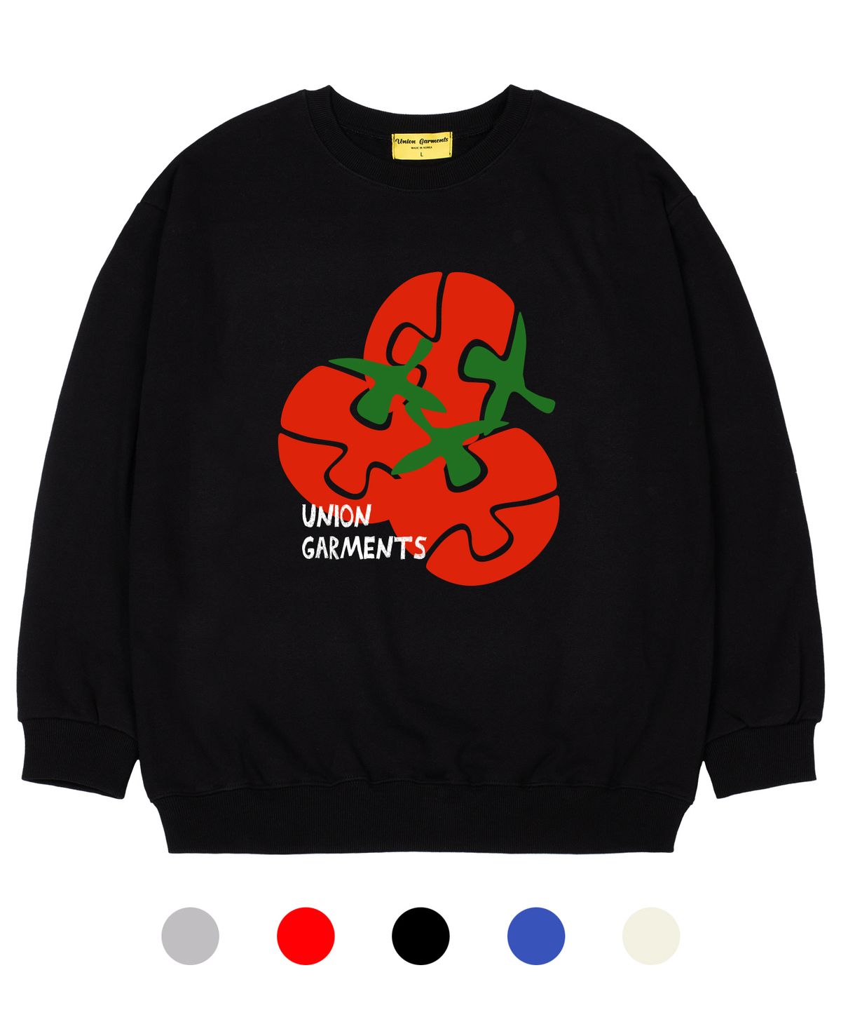 유니온가먼츠(UNION GARMENTS) [기모]퍼즐토마토 오버핏 맨투맨 티셔츠