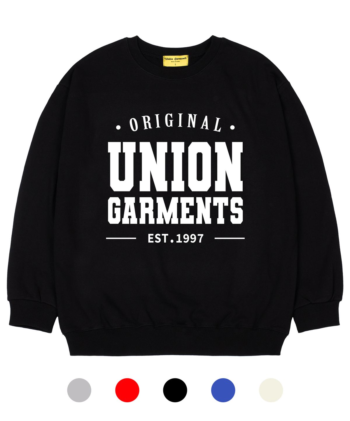 유니온가먼츠(UNION GARMENTS) [기모]박스로고 오버핏 맨투맨 티셔츠