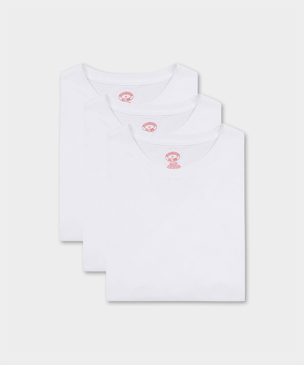 브룩스 브라더스(BROOKS BROTHERS) 코튼 크루넥 티셔츠 3팩 (화이트) (BBAUMF0473AEF)