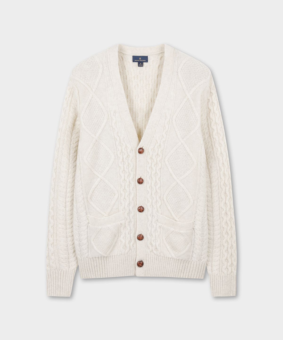 브룩스 브라더스(BROOKS BROTHERS) 아란 케이블 가디건 (아이보리) (BBWCMF4509BEW)
