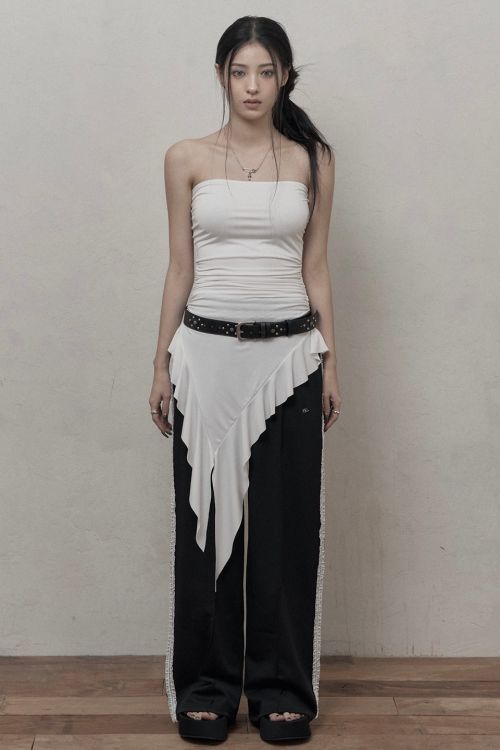 카키포인트(KHAKIPOINT) Ruffled Layered Top (black) - 사이즈 & 후기