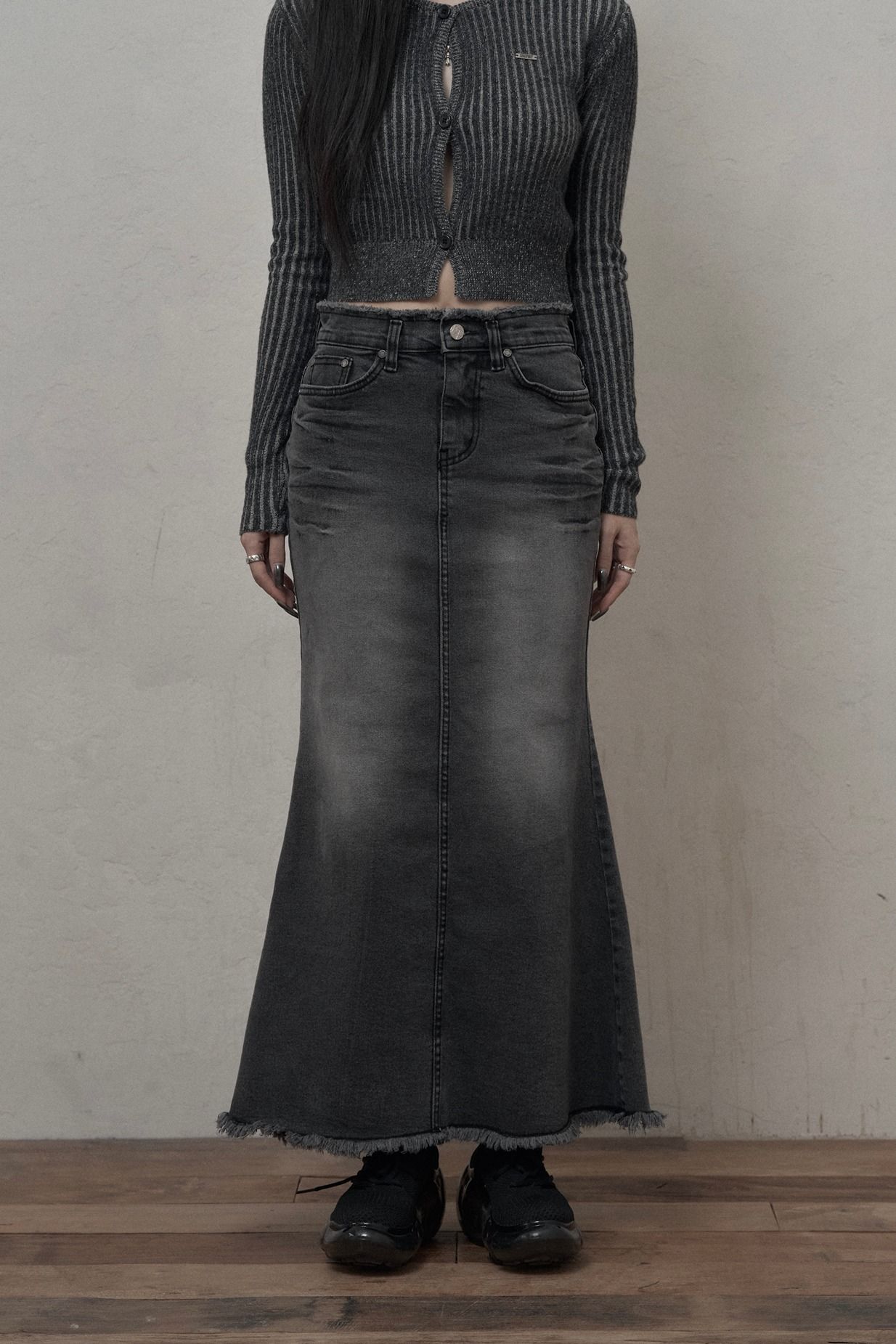 スカート KHAKIPOINT Mermaid Denim Skirt (gray) MUSINSA | KHAKIPOINT Mermaid Denim Skirt (gray)