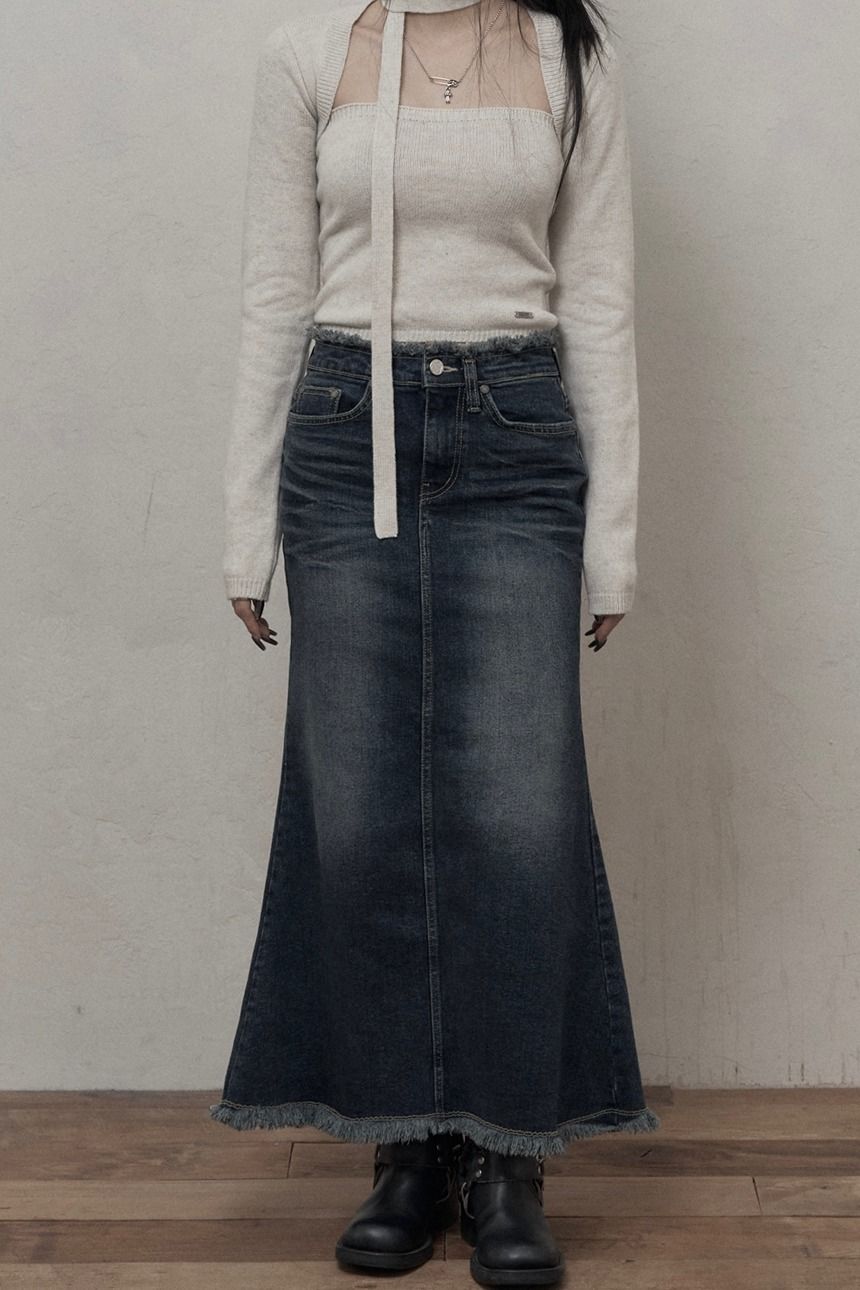 スカート KHAKIPOINT Mermaid Denim Skirt (blue) MUSINSA | KHAKIPOINT Mermaid Denim Skirt (blue)
