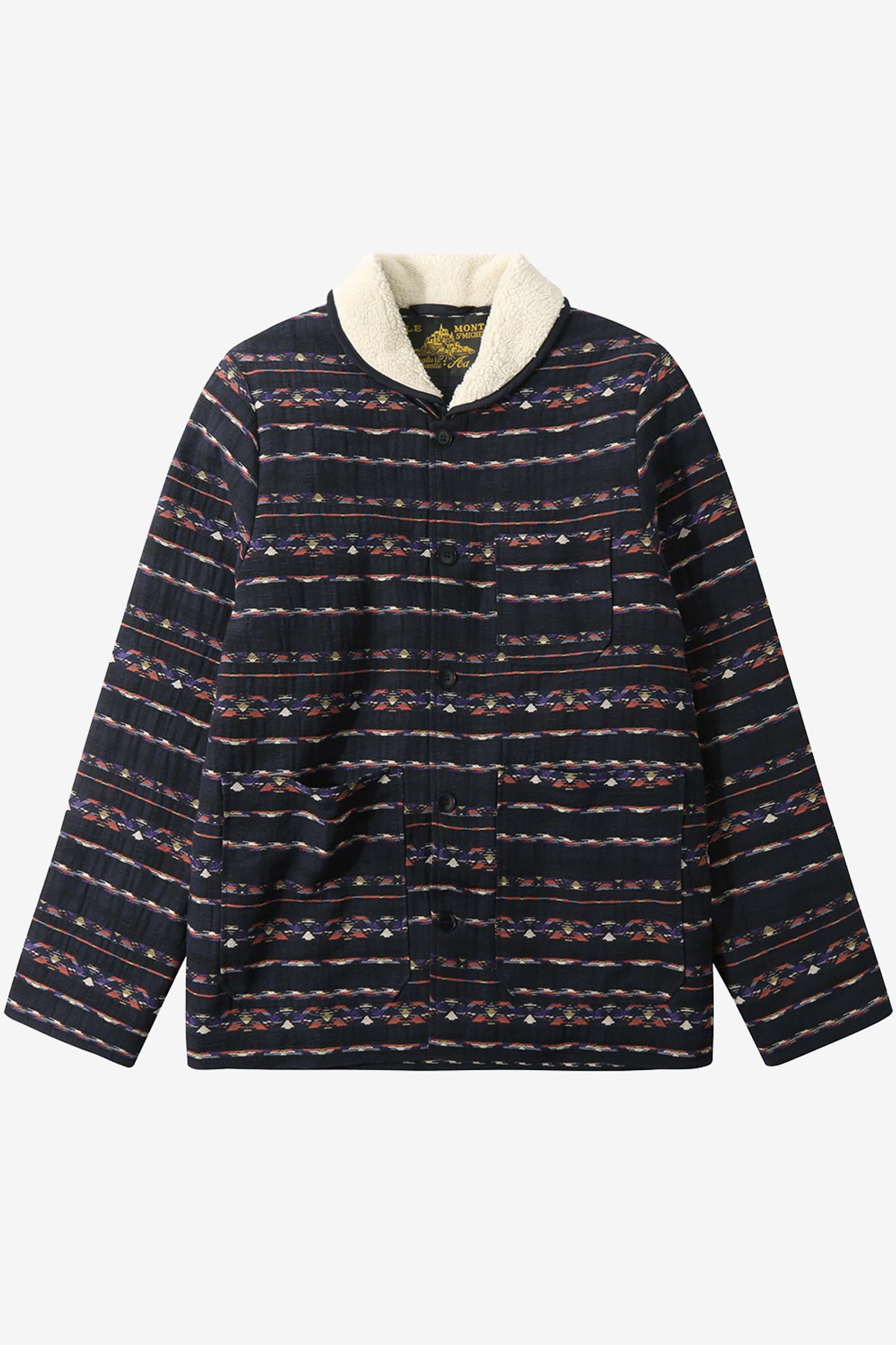 르몽생미셸(LE MONT ST MICHEL) VEJANI - Jacquard work jacket_Navy