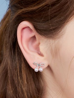 cherry pearl earring