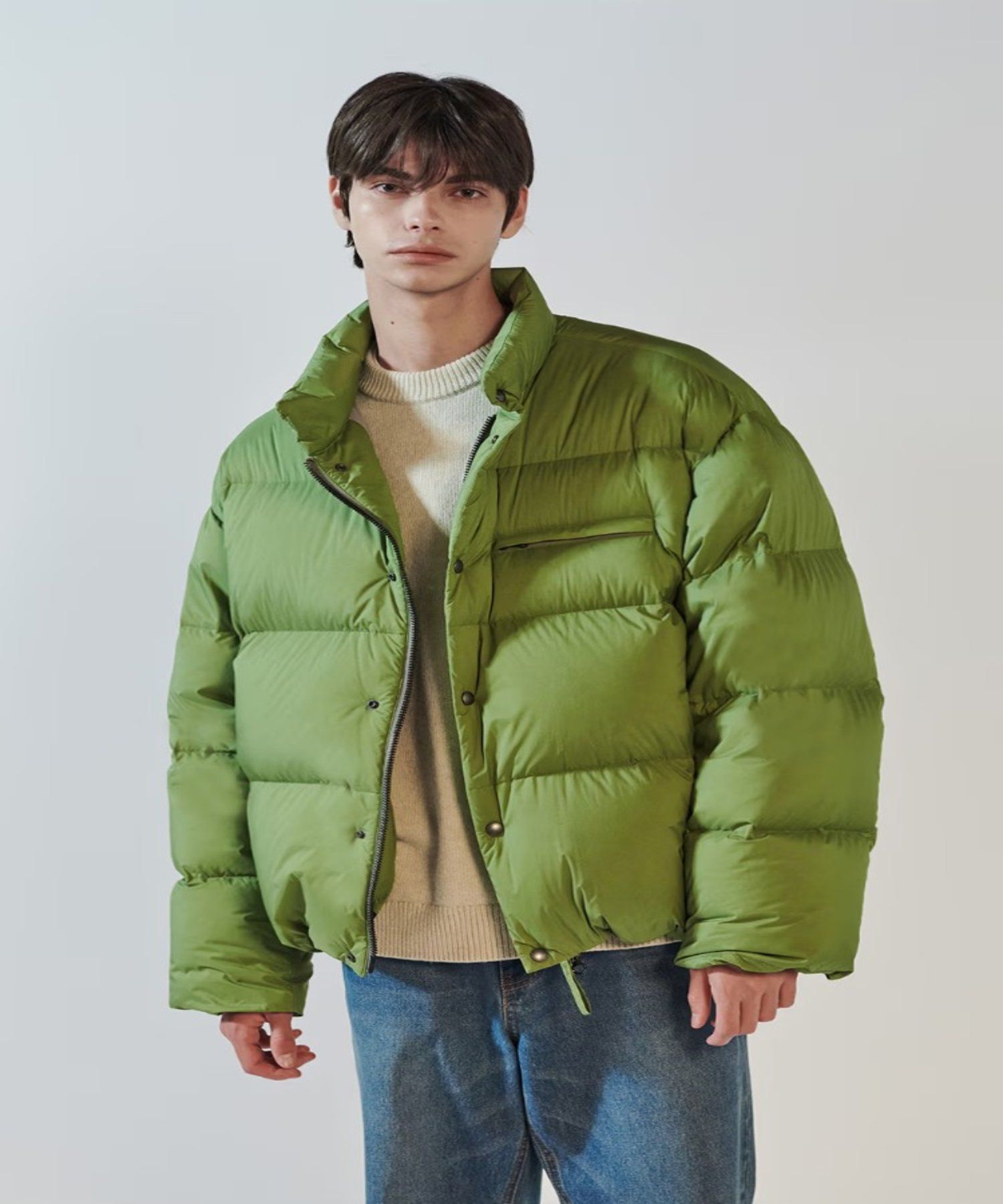 MUSINSA | HAZZYS [HIS] Goose Down Puffer Padding Lime 