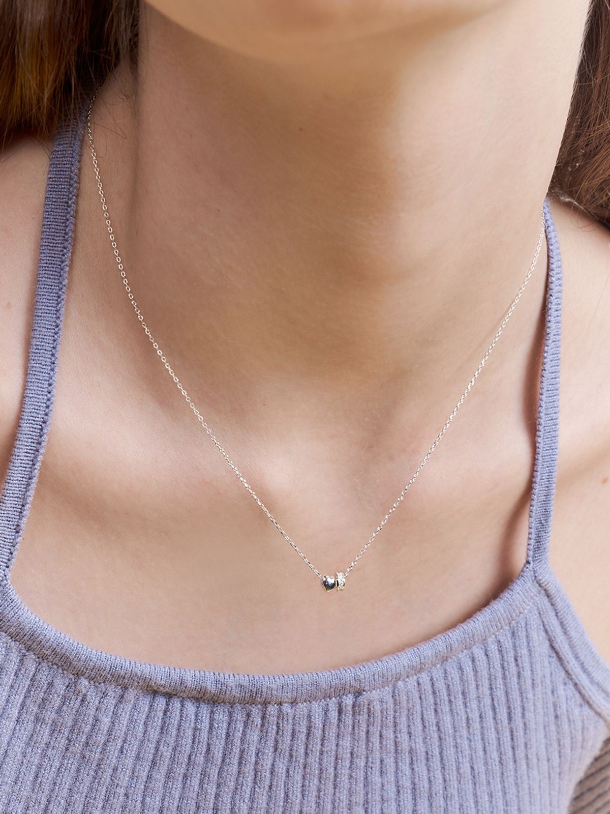 앵브록스(ENGBROX) [silver925] heart and cubic ring necklace
