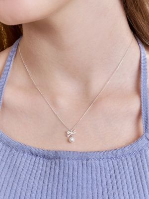 [silver925] rhythmical pearl drop necklace