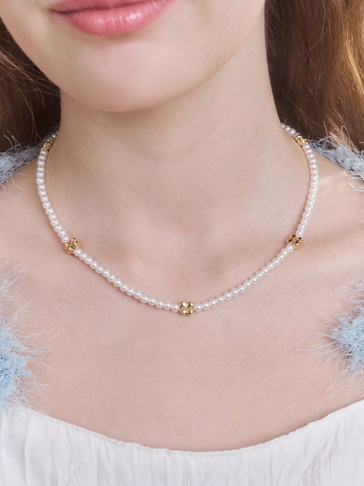 앵브록스(ENGBROX) happiness clover pearl necklace