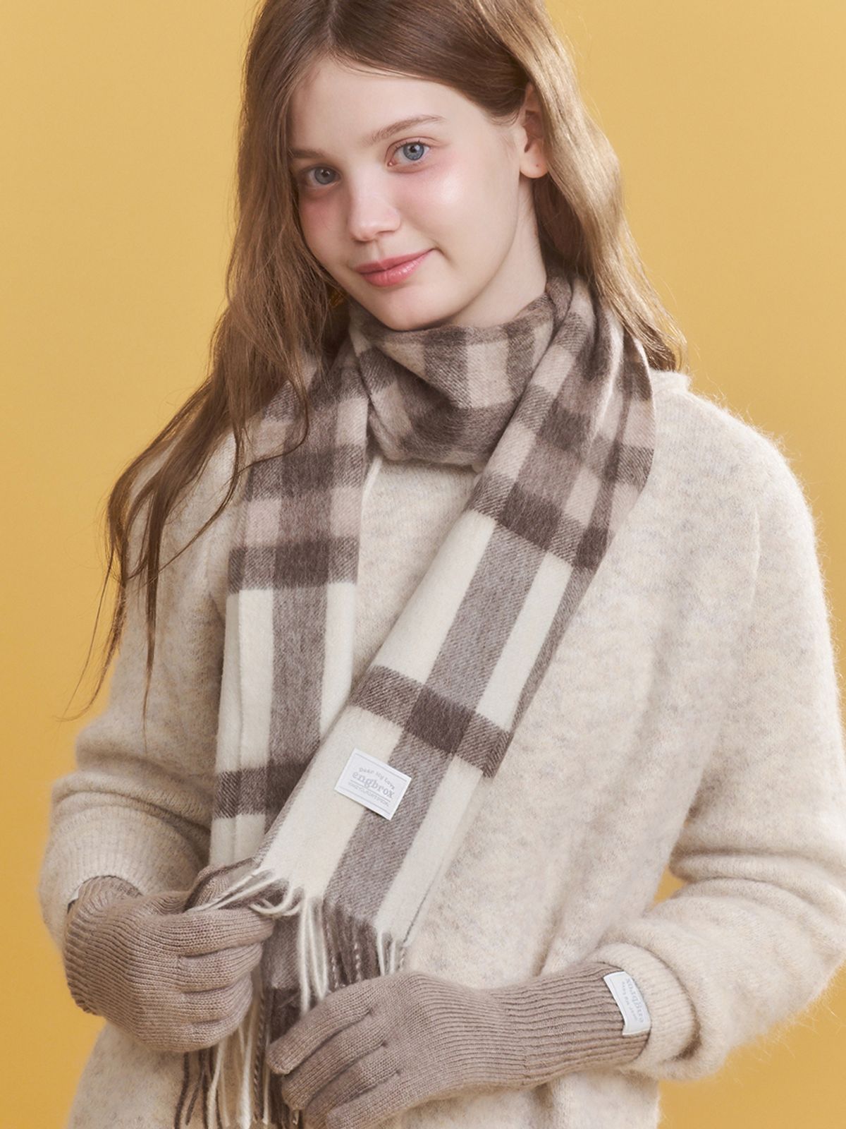 앵브록스(ENGBROX) soft check wool muffler_3 colors