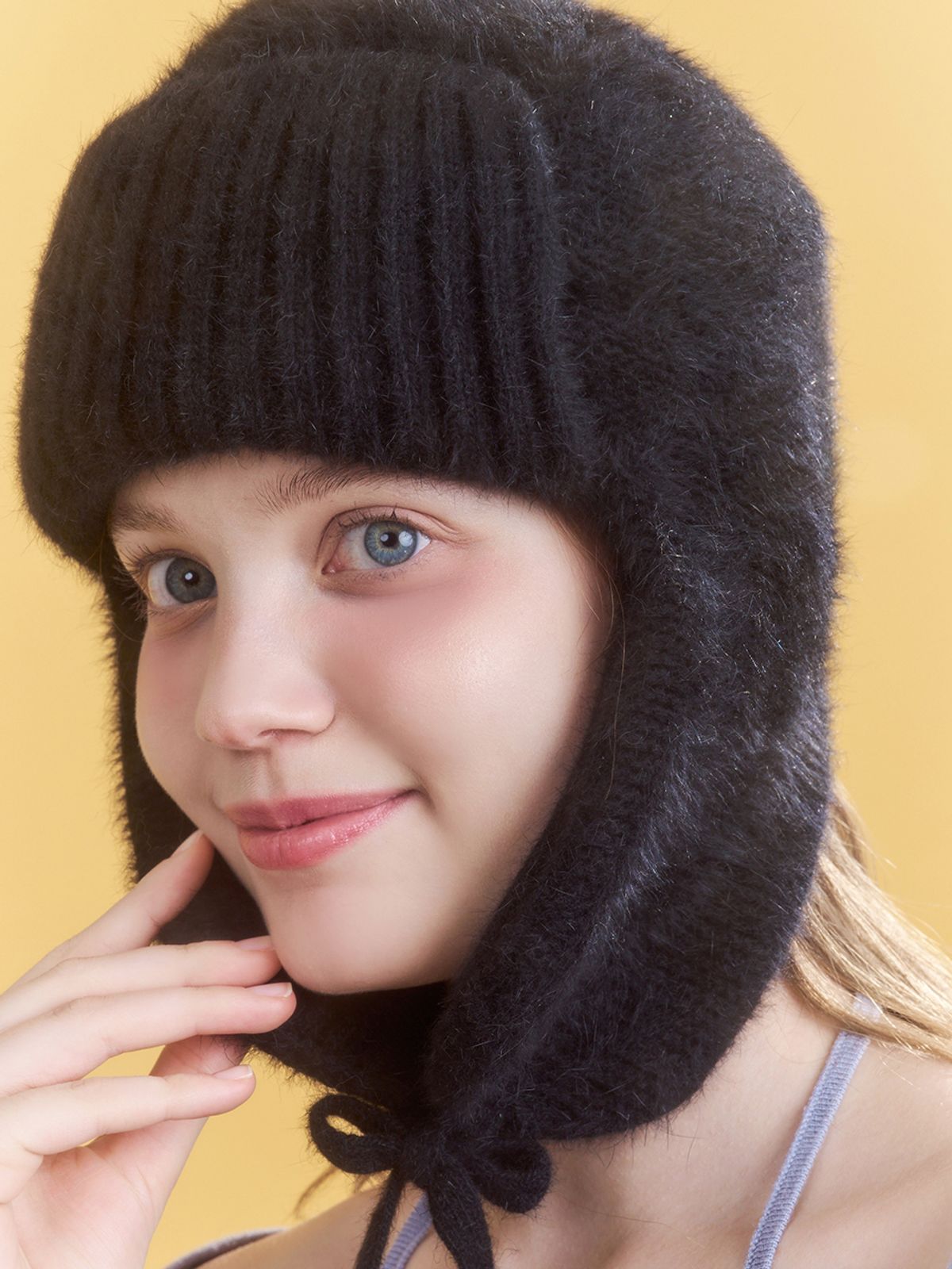 앵브록스(ENGBROX) snowy angora trooper hat_black