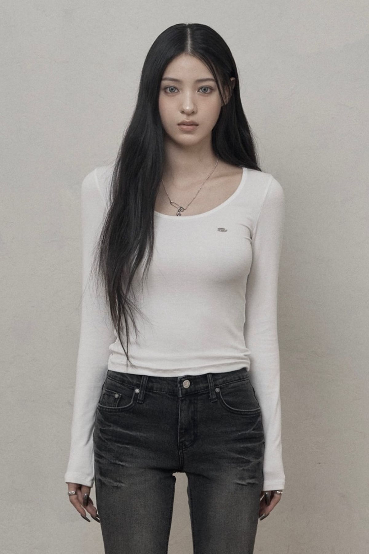 카키포인트(KHAKIPOINT) Basic U-neck T-shirt (ivory)
