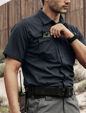 스판 아웃도어 택티컬 포켓 반팔셔츠