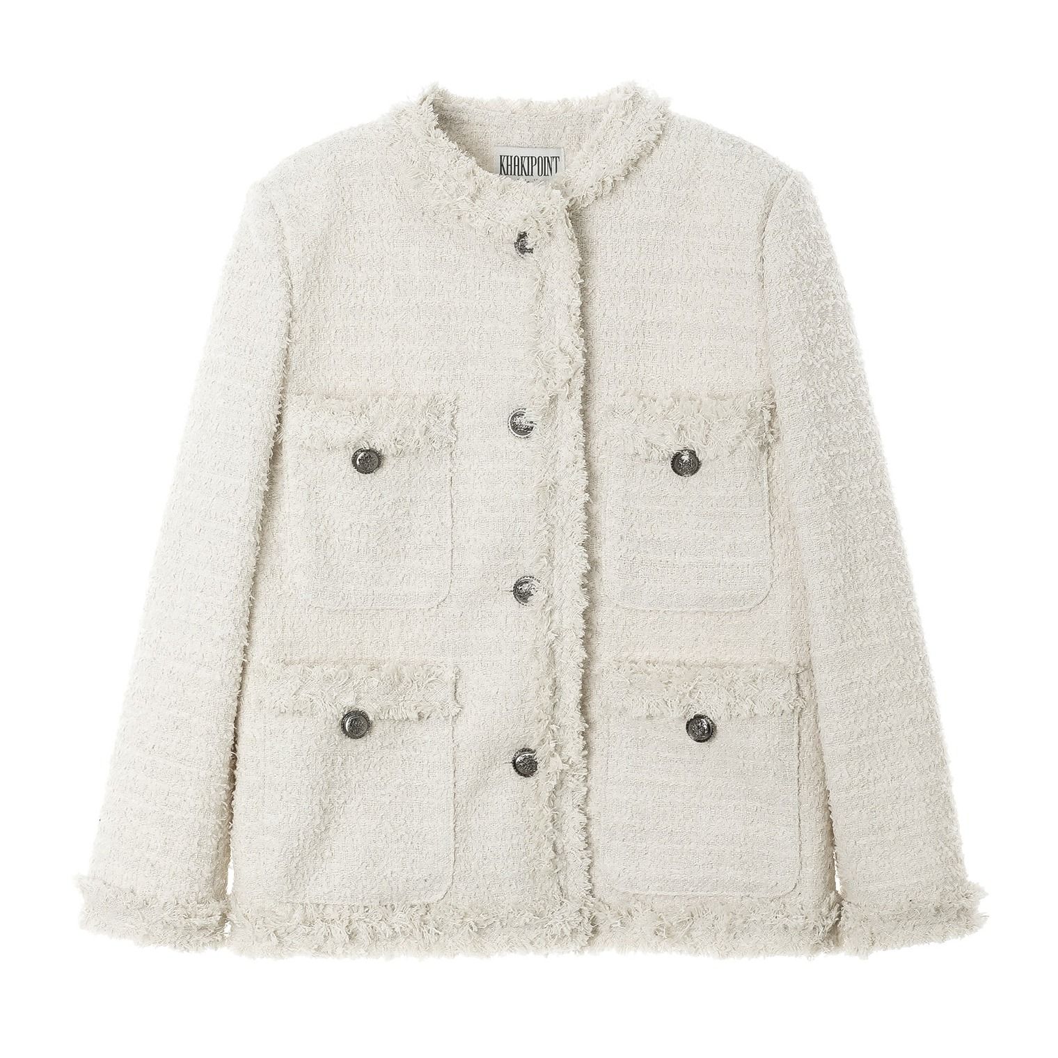 카키포인트(KHAKIPOINT) Antique Tweed Jacket (ivory) - 사이즈
