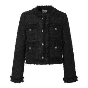 Antique Crop Tweed Jacket (black)