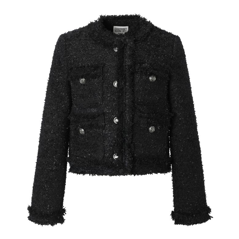 Antique Crop Tweed Jacket (black)