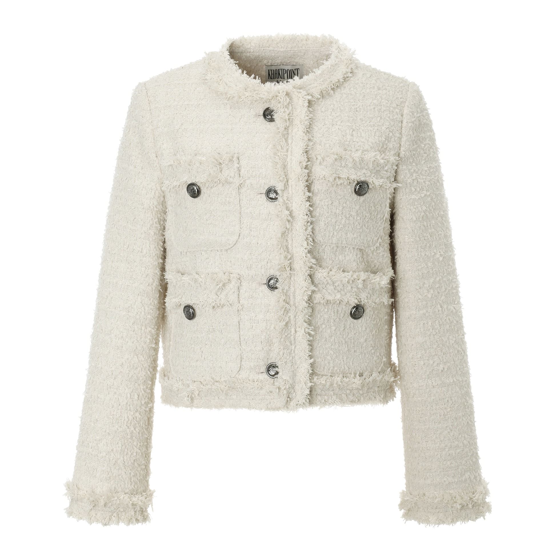 ◆KHAKIPOINT◆ Antique Crop Tweed Jacket ivory P00000ZF MUSINSA | KHAKIPOINT Antique Crop Tweed Jacket (ivory)