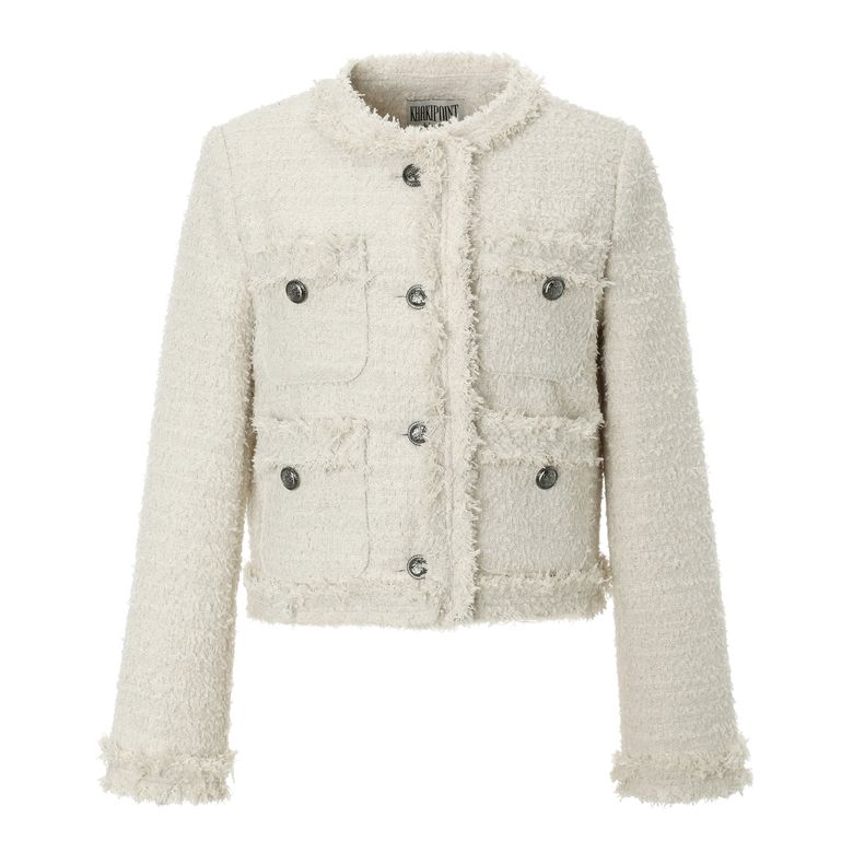 Antique Crop Tweed Jacket (ivory)