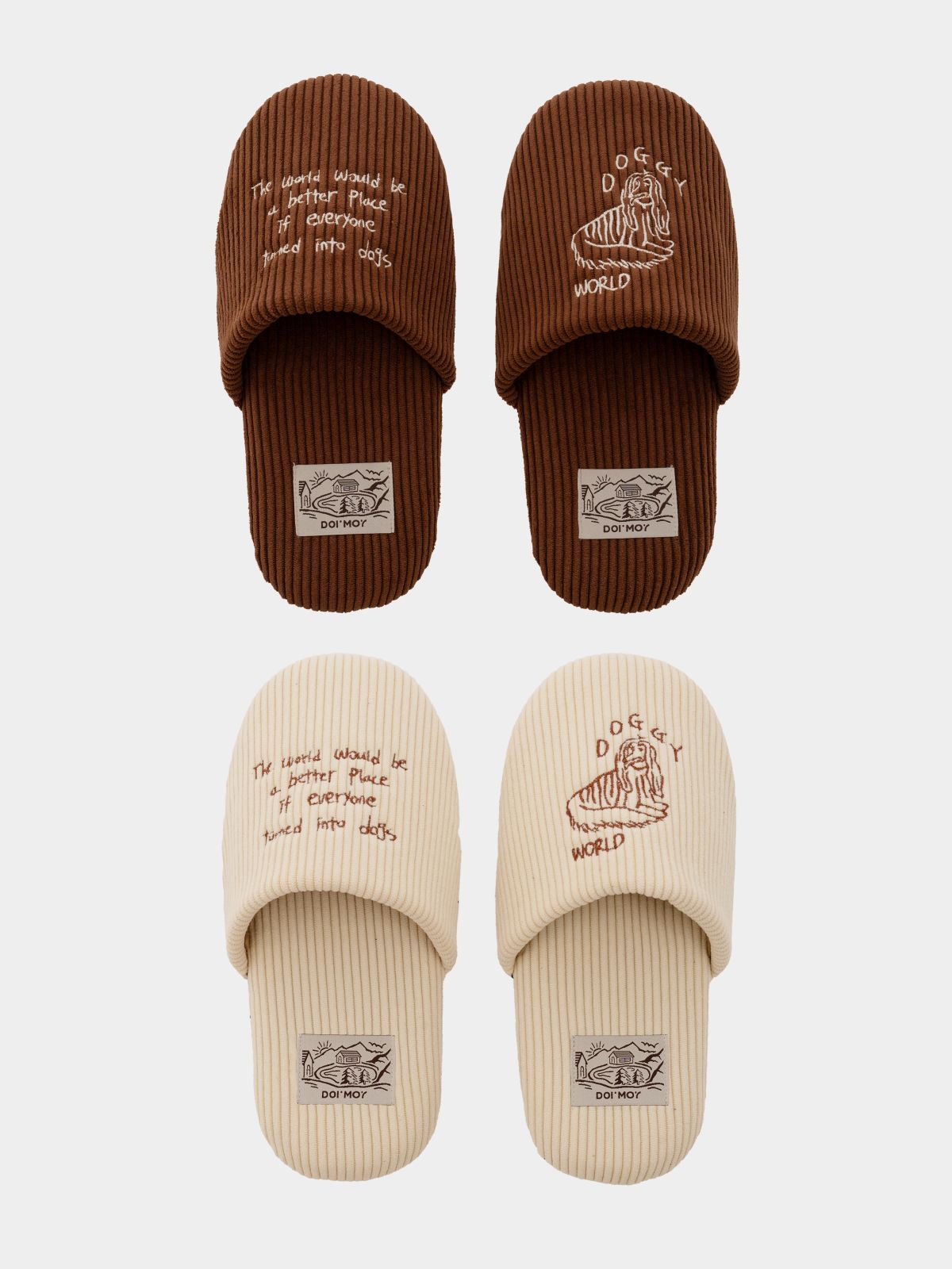 도르모르(DORMOR) 도기 코듀로이 겨울 룸슈즈 실내화 (더스트백 포함)