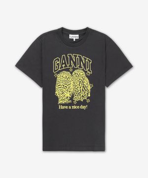 베이직 저지 아울 릴렉스핏 반소매 티셔츠 - 팬텀 / T4059252