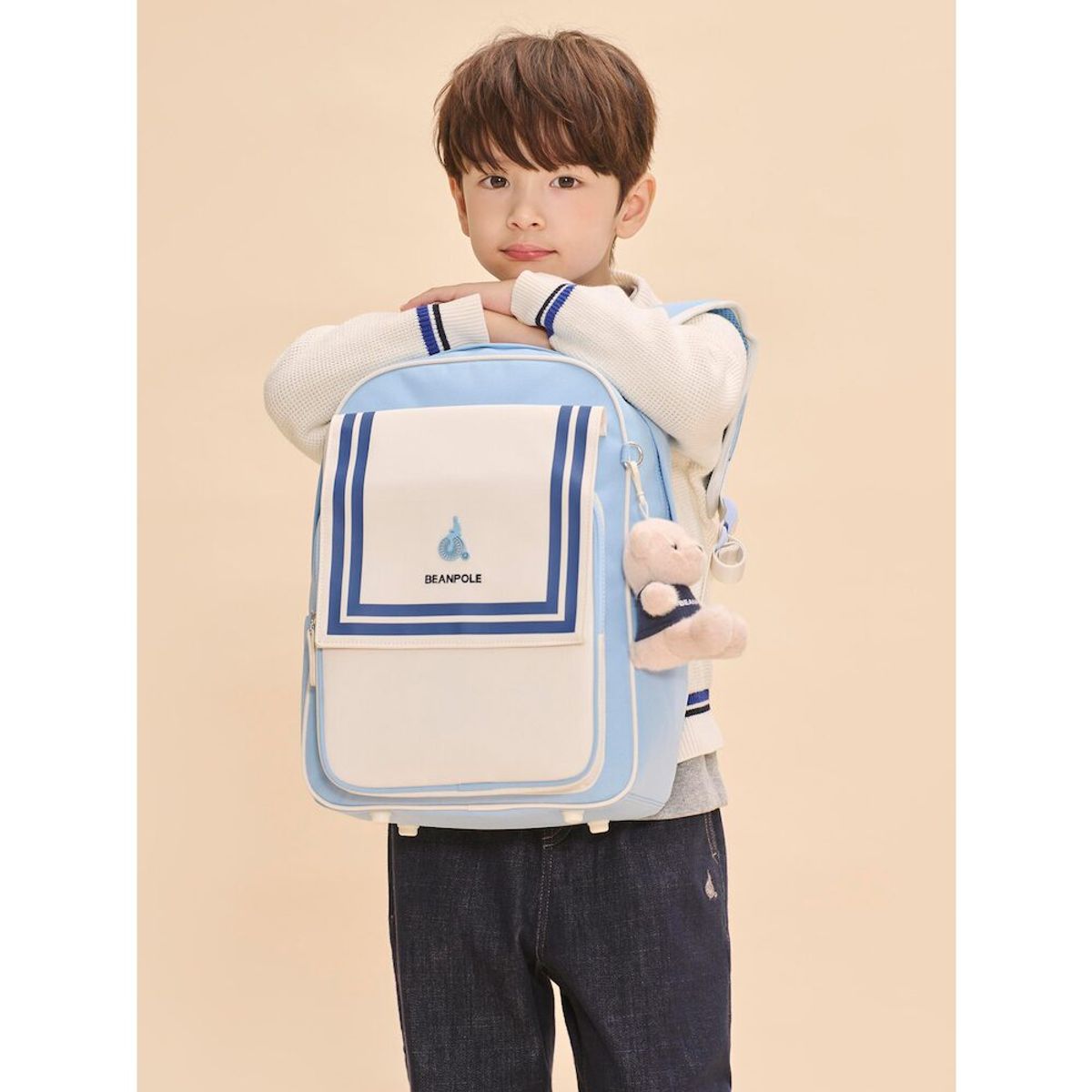 빈폴 키즈(BEANPOLE KIDS) 마린 클래식 책가방 세트  스카이 블루 (BI51D4U05Q)