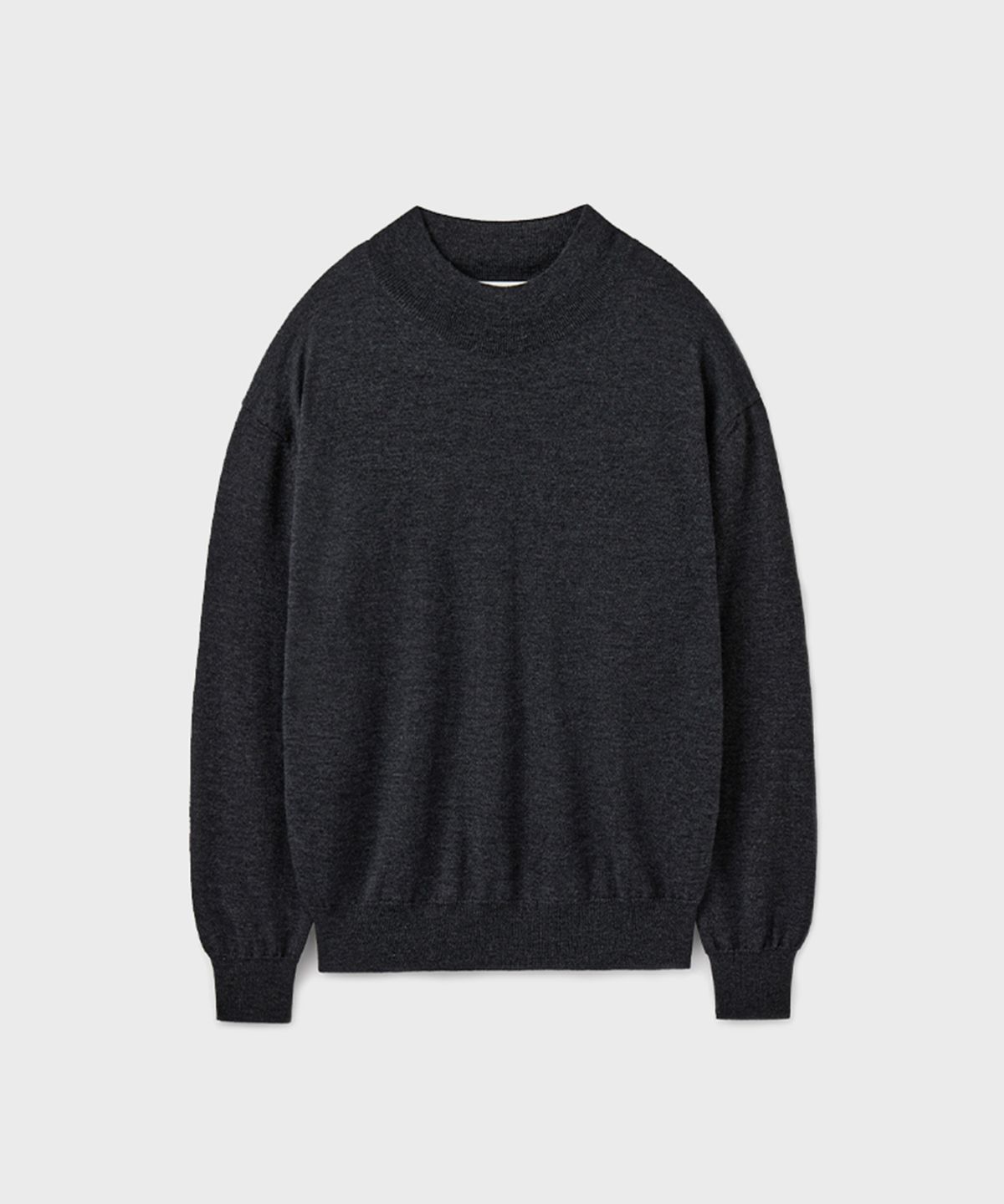유니온블루(UNION BLUE) [DESK] GRAND CRU WOOL MOCK-NECK KNIT [CHARCOAL]