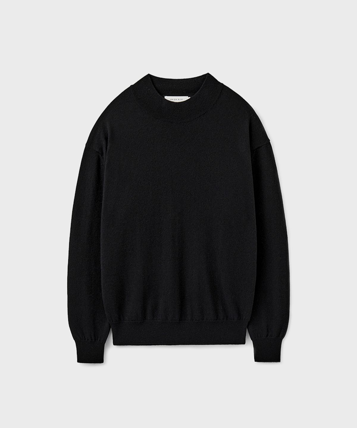 유니온블루(UNION BLUE) [DESK] GRAND CRU WOOL MOCK-NECK KNIT [BLACK]