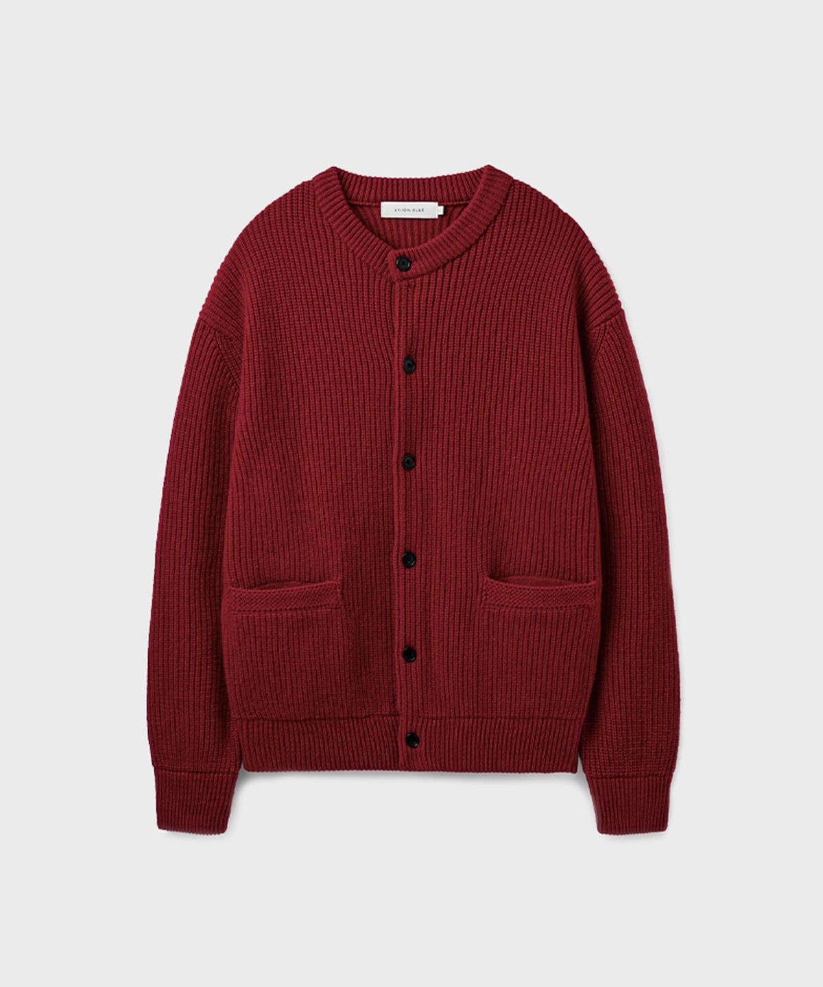유니온블루(UNION BLUE) HUNTER HEAVY WOOL ROUND CARDIGAN [RED]