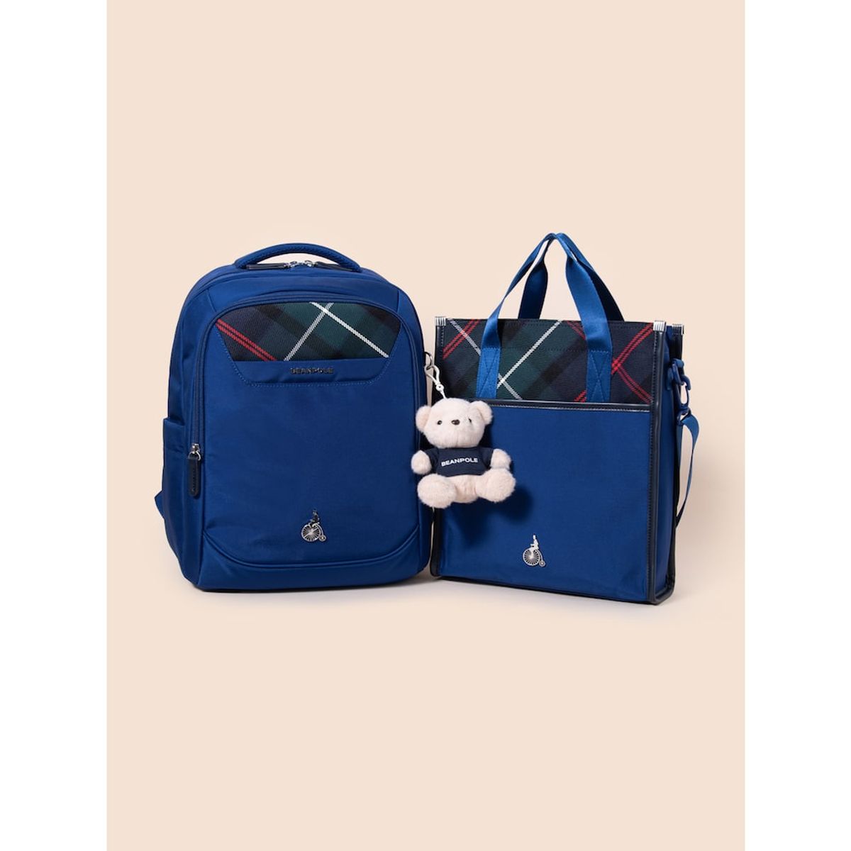 빈폴 키즈(BEANPOLE KIDS) 코어 체크 책가방 세트  블루 (PS00133021P)