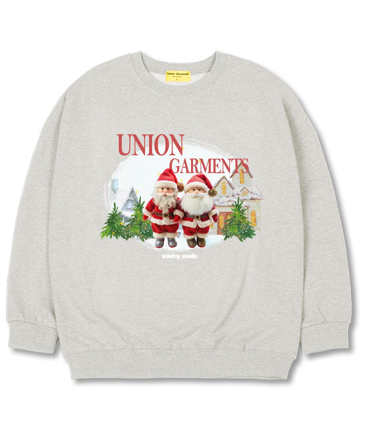 유니온가먼츠(UNION GARMENTS) 투산타 오버핏 맨투맨 크리스마스 티셔츠 [기모]오트밀
