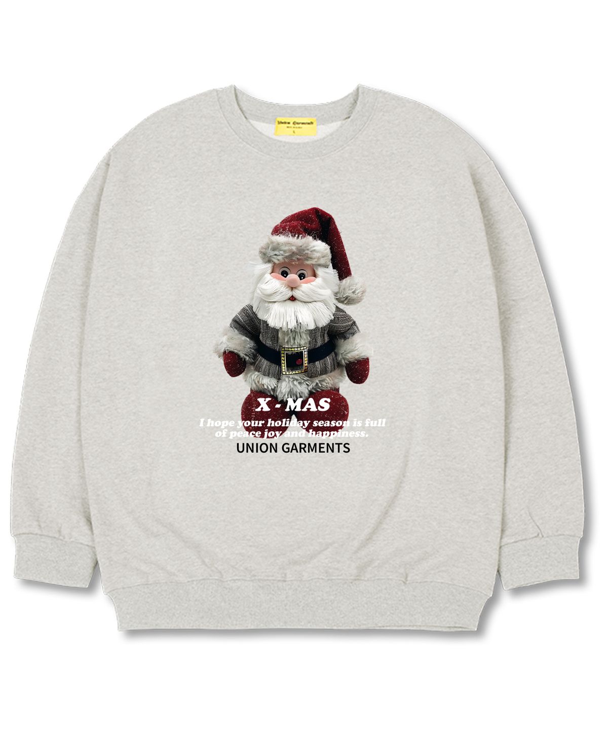 유니온가먼츠(UNION GARMENTS) 산타인형 오버핏 맨투맨 크리스마스 티셔츠 [기모]오트밀