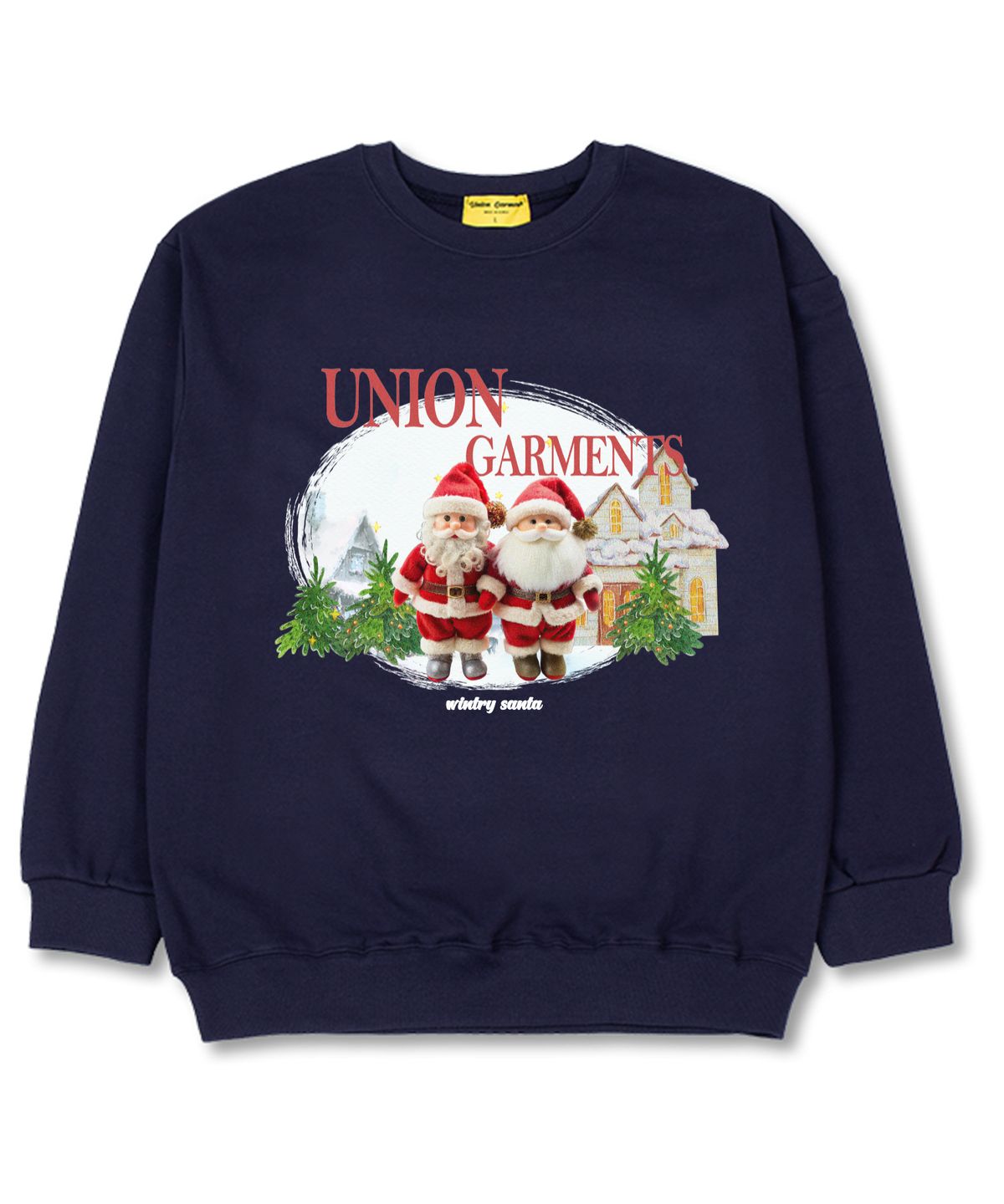 유니온가먼츠(UNION GARMENTS) 투산타 오버핏 맨투맨 크리스마스 티셔츠 [쭈리]네이비