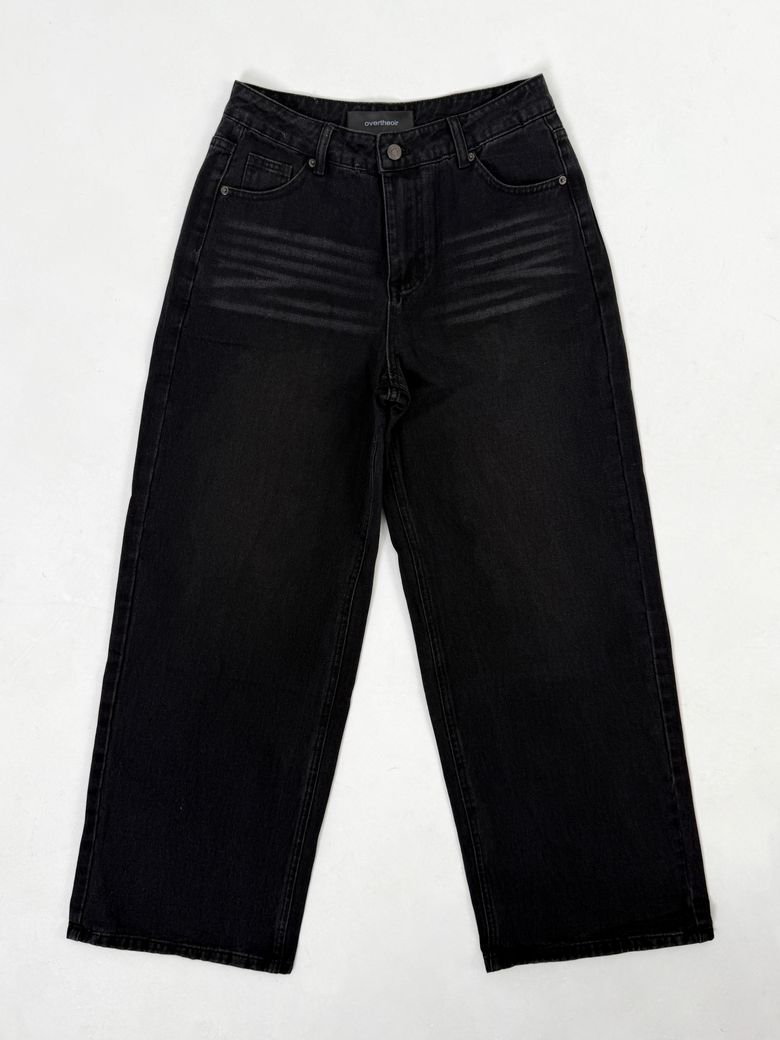 unisex black wide jeans