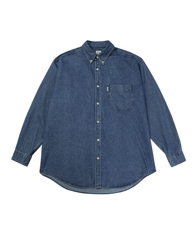 Washed Denim Big Shirt_Deep Blue