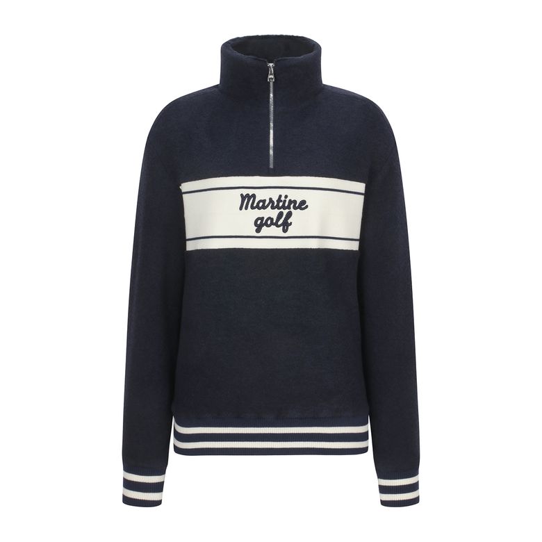 Logo Jacquard Fur Knit_NAVY