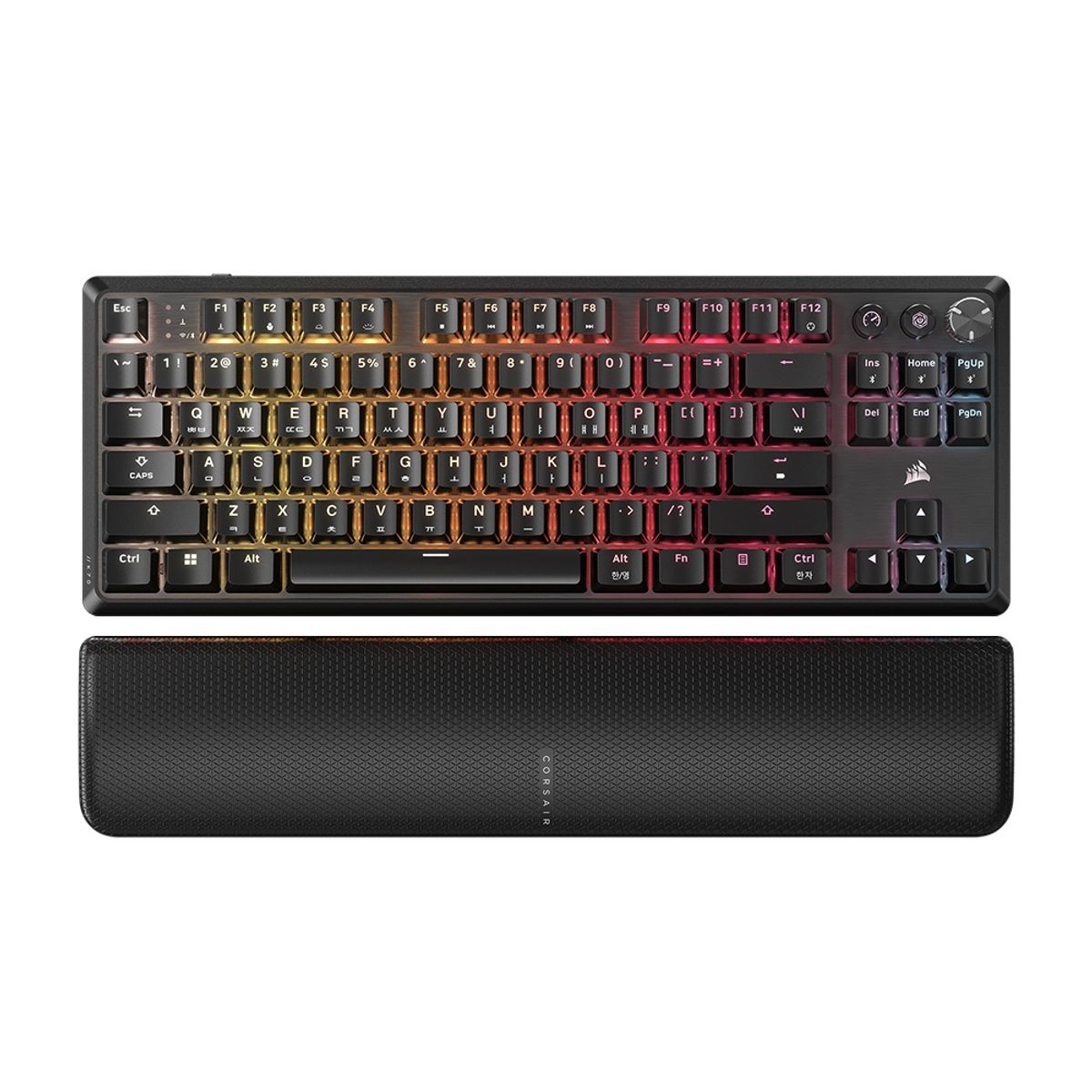 커세어(CORSAIR) K70 RGB CORE TKL 텐키리스 무선 게이밍 기계식 키보드 저소음 은축