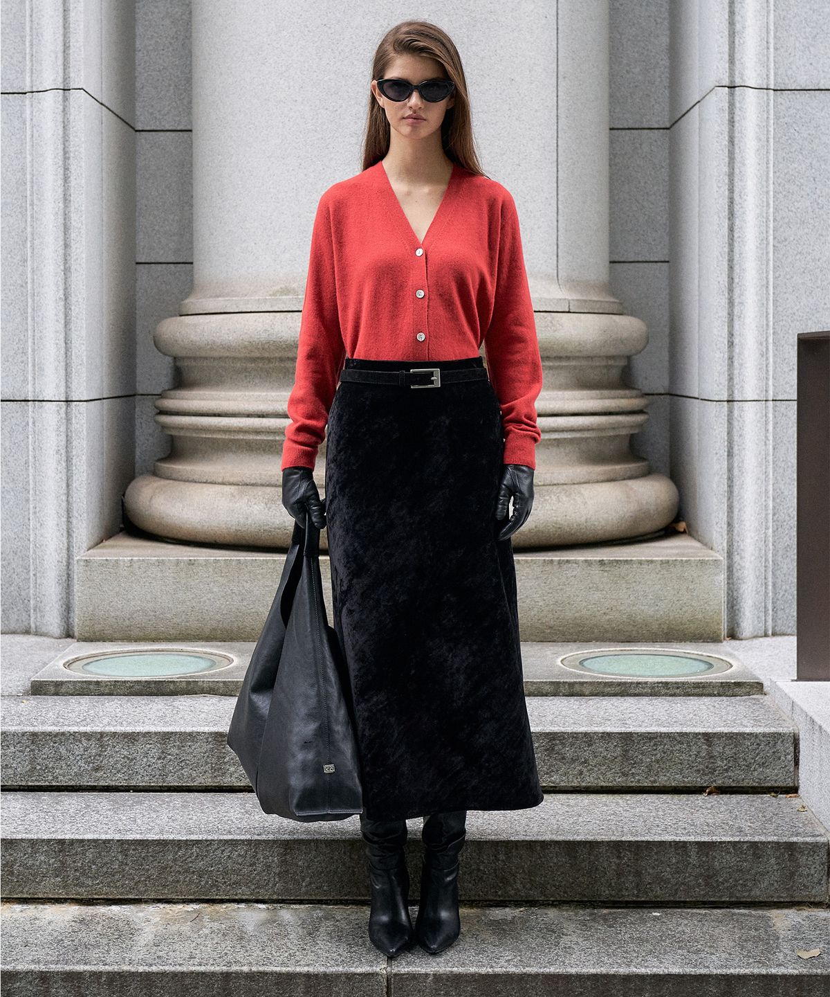 르네제이(RENEJ) Velvet Modern Long Skirt