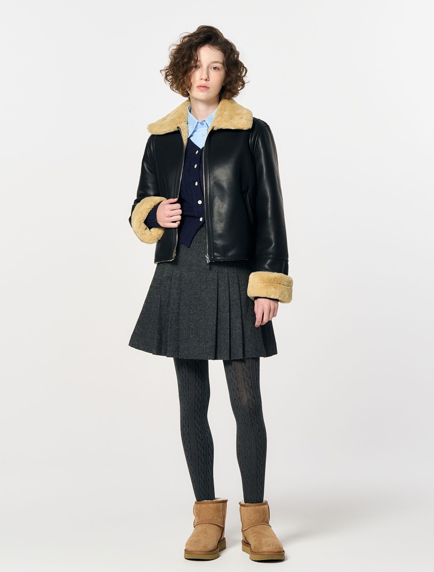 ムートン・ファーコート GENERAL IDEA Basic Leather Mustang BLACK WBD4L09515 MUSINSA | GENERAL IDEA Basic Leather Mustang [BLACK