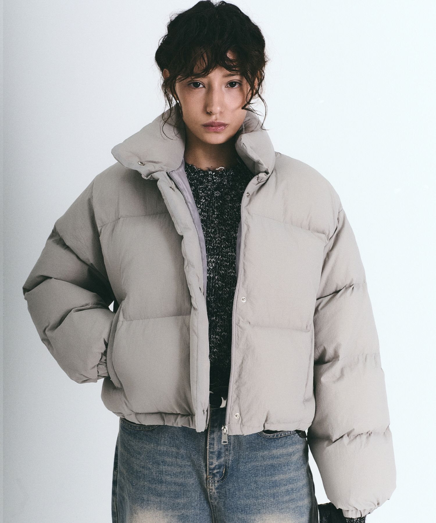 MUSINSA公式 | NICK&NICOLE HIGHNECK PUFFER SHORT PADDING_GRAY