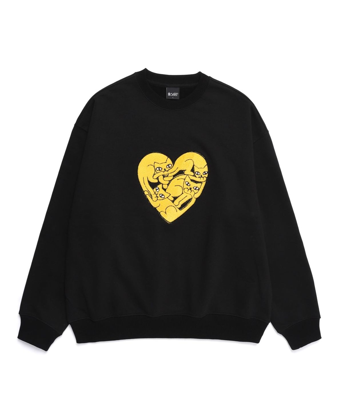 바쥬비쥬(BAJOO BIJOO) HEART CAT SWEATSHIRT [BLACK]