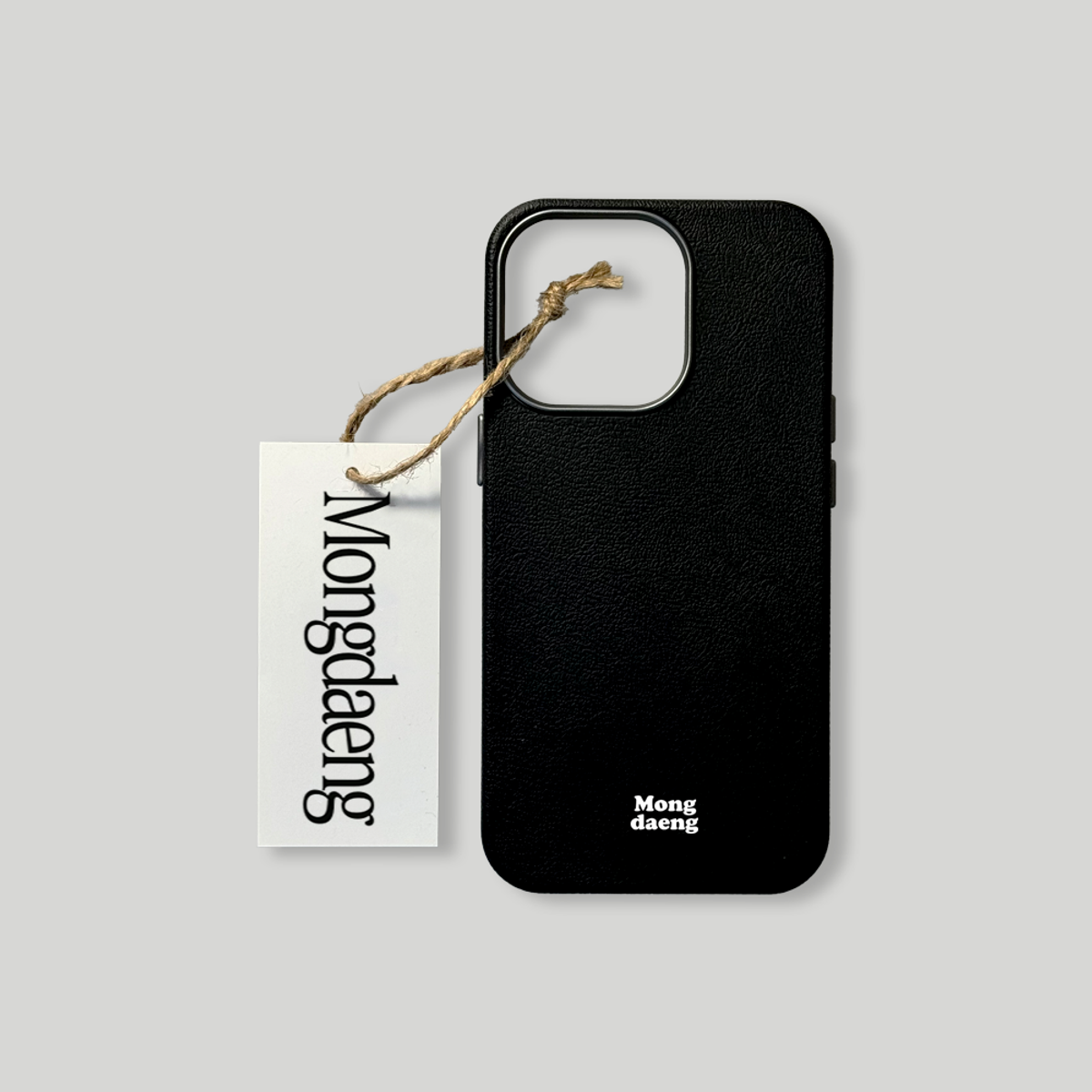 몽댕(MONGDAENG) Mongdaeng Simple Color Case black 기본 인조가죽 PU 케이스